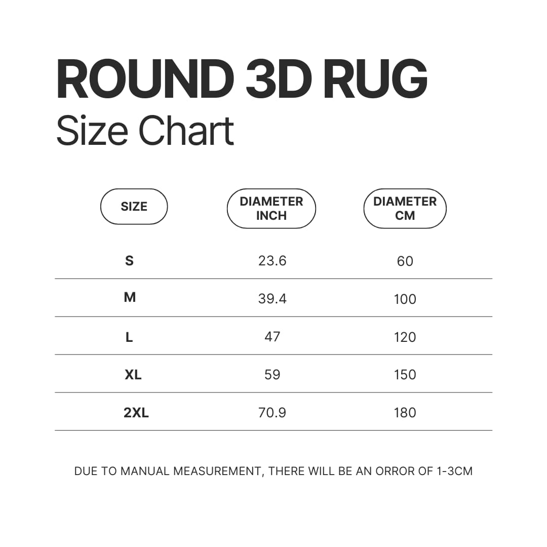 Roung Rug Size Chart 1 - One Punch Man UK Shop