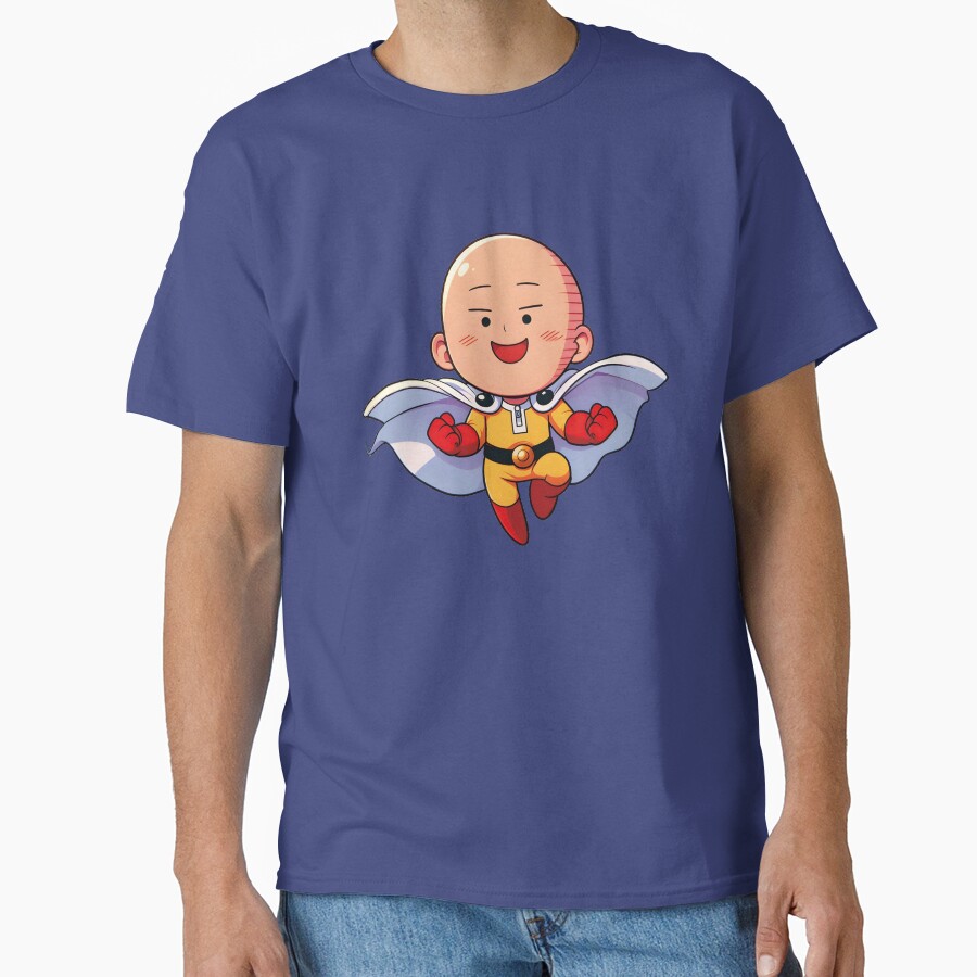 Cute Bald Superhero Chibi Kawaii One Punch Hero Anime Fan Art Gift T-shirt - Image 4