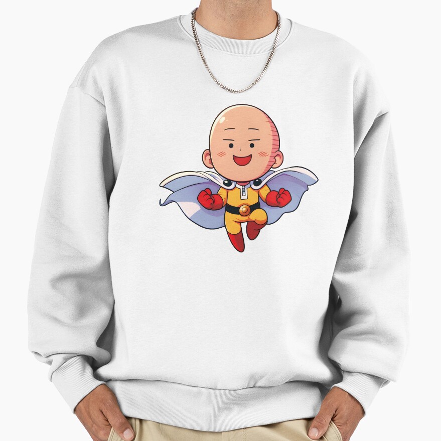 Cute Bald Superhero Chibi Kawaii One Punch Hero Anime Fan Art Gift Sweatshirt