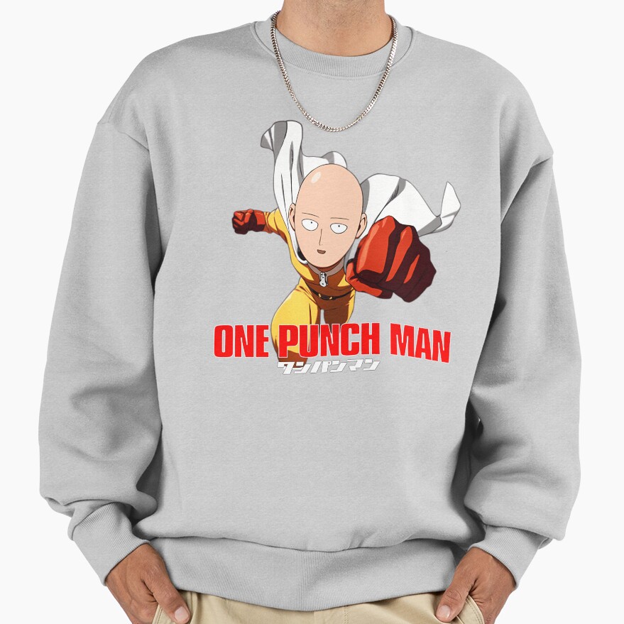Cool Anime Fist Man Fighter Bald Sweatshirt - Image 4