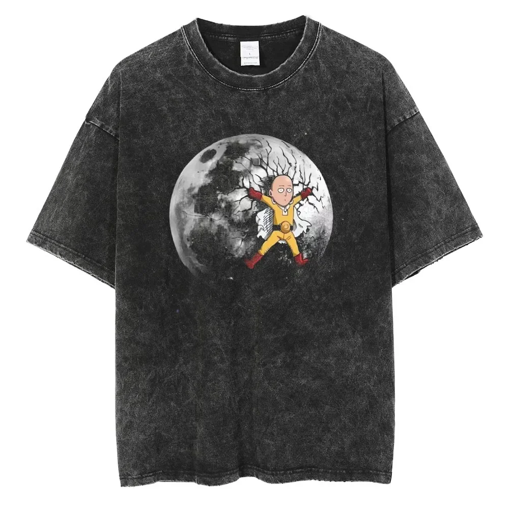 Saitama Anime ONE PUNCH MAN Mineral Wash T-shirt