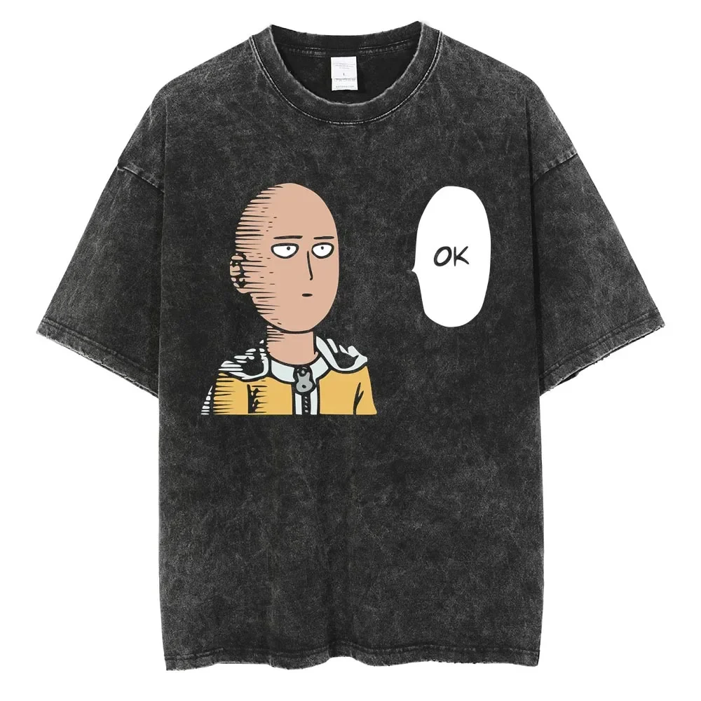 OK Anime ONE PUNCH MAN Mineral Wash T-shirt