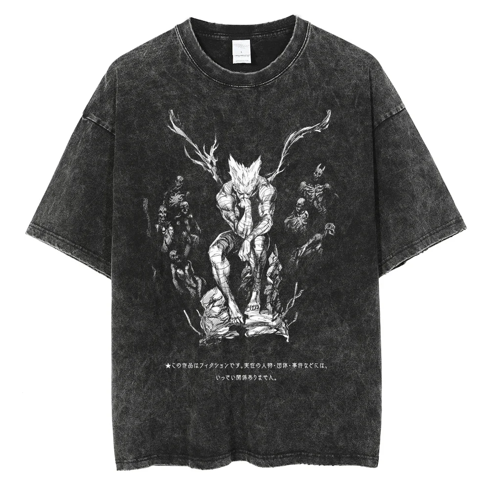 New Anime ONE PUNCH MAN Mineral Wash T-shirt