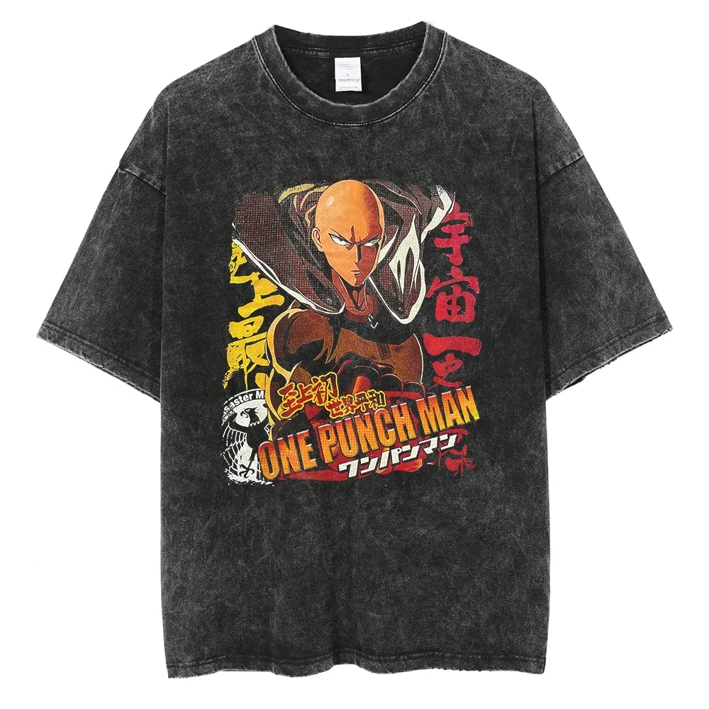 Strong Anime ONE PUNCH MAN Mineral Wash T-shirt
